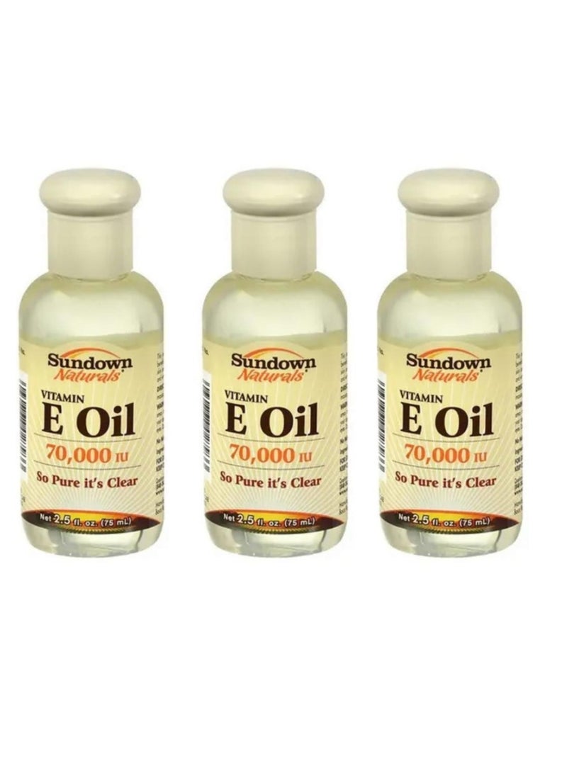 Sundown Pack Of 3 Pieces Vitamin E Oil 3x75ml - Image 1